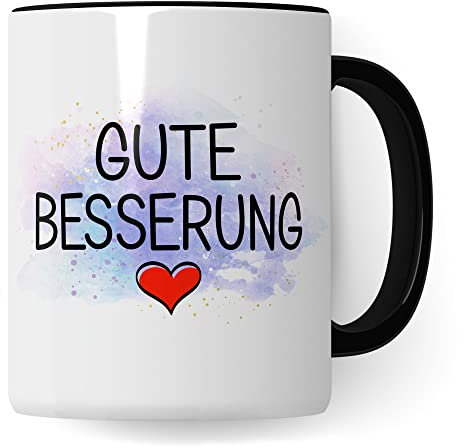 Tasse Gute Besserung Geschenke Werde schnell wieder gesund Krankenhaus-aufenthalt, schöner Spruch Geschenkidee Kaffeetasse Kaffeebecher (Weiß/Schwarz)