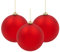 The Christmas Workshop Set Of 3pcs 15cm Traditional Matt Baubles/Elegant Festive Designs/Christmas Tree Decorations with Hanging String (Red)