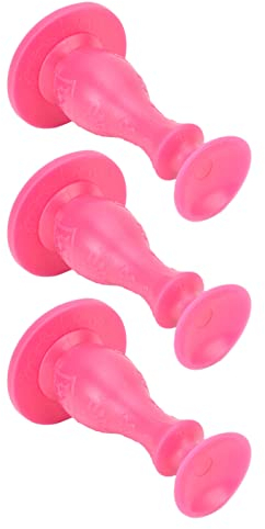 3Pcs Front Load Washer Door Holder, Keeps Washer Well Ventilated, with Suction Cup Can Adhered to Any Plane, Rubber Washer Door Prop for Washing Machine, Door(Pink)