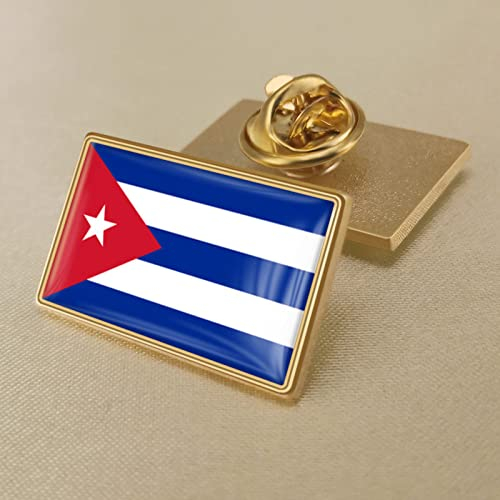 Kuba-Flagge Broschen Und Anstecknadeln - Vintage Ethnische Kristall Emaille Knöpfe Pins Neuheit Kreativer Patriotischer Schmuck, Charme-Hip-Hop-Geometrisches Revers-Abzeichenzubehör Schickes Gesche