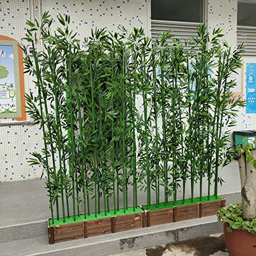 Künstlicher Bambus Kunstpflanze Sichtschutzzaun aus Künstlichem Pflanzenbambus, Raumteiler aus Kunstbambus für Den Innen- und Außenbereich, Heimdekoration, Balkon Garten Hof Deck Büro Grün Wand (Colo