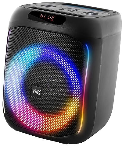 T’NB Enceinte Cube Blaster - Enceinte avec Connexion sans Fil Bluetooth, Puissance 40 Watts, Lumineuse avec 4 Modes RGB, Idéal pour Fêtes Et Soirées, Format Carré Léger A Emporter Partout - Noir