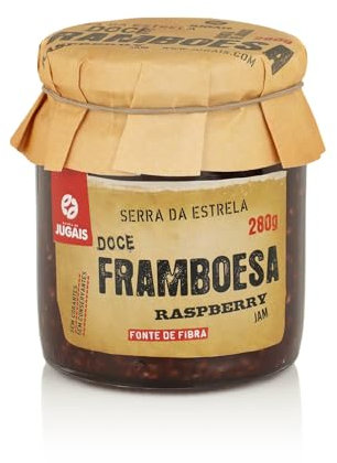Mermelada de Frambuesas - Frasco de 280g - Proporciona una Dosis Extra de Energía - Ideal para Postres y Desayunos - Sin Colorantes ni Conservantes - Producto Gourmet de Origen Portugués