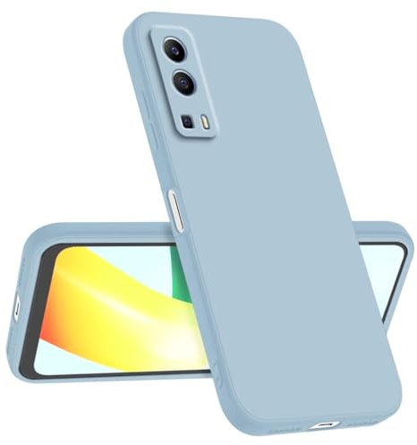 Longstong Coque Compatible avec Vivo Y52 5G / Vivo Y72 5G (6.58), Fine Antichoc Personnalisée Design Minimaliste - Bleu fumé