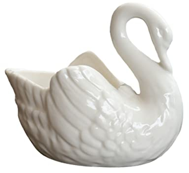 GANAZONO 1Stk Kleiner Schwan Blumentopf ausgefallene blumentöpfe blumengießkanne für zimmerpflanzen säulentopf Miniatur Schwan Vase deko Tier schmücken Bonsai-Ständer Weiß