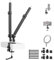 NEEWER Upgraded C Clamp Desk Mount for Dual Mount Stand, 225° Tilt & 360° Swivel Telescopic 17.7-24.8 Desktop Webcam Stand for DSLRs Overhead Photography Ring Light