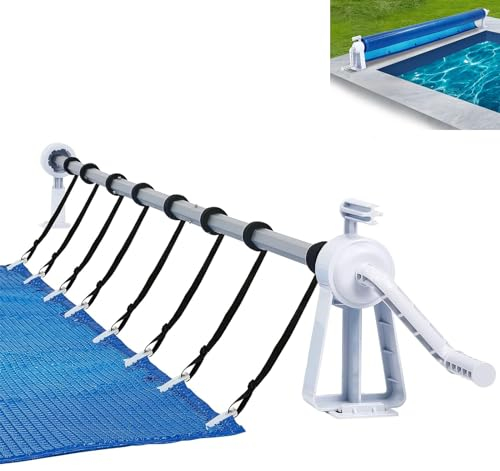 ACXIN Système d'enroulement de piscine mobile pour film solaire - Enrouleur de bâche - 1,05 m à 6,15 m - En acier inoxydable de qualité supérieure - Système d'enroulement réglable avec fixation et