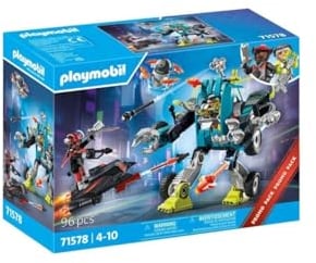 Playmobil 71578 Robot géant avec Drone - Comprend Deux Personnages, Un Robot géant, Un Drone Qui Lance des projectiles et des Accessoires.