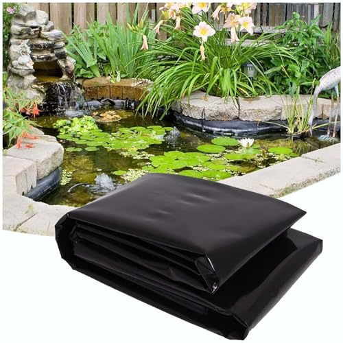 Teichfolie 4x8m 3x10m 1.5x10m 5x6m 6x12m 10x10m HDPE Teichfolien 0.12mm Teichplane Gartenteich Dichtungsfolie Reißfest Teichmembran Fischteichfolie Schwarz, Gartenlandschaftsbau, Pools(Größe:10x10m)