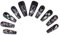 PN-007 Press-On Nails Fingernägel lackiert 10 Stück wiederwendbare Künstliche Nägel Y2K Gothik Punk Glamour Kreuz Spinne Strasssteine schwarz