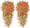 Betylifoy Fiori Artificiali Appesi 4 Pezzi Piante Artificiali Appese all'Aperto Resistenti ai Raggi UV Piante Rampicanti Artificiali per il Giardino il Patio e l'Esterno (Arancione)
