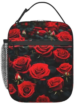 HJLUUFT Many Red Rose - Lonchera térmica para adultos y niños pequeños, con lonchera Bento
