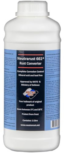 Neutrarust 661 Rust Converter The Original Water based & Non-Hazardous. MOD & NATO Approved (1 Litre) 10-12 square metres coverage