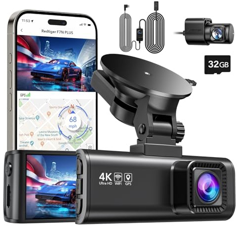 REDTIGER F7NP-4K Dash Cam Front and Rear with OBD Hardwire Kit