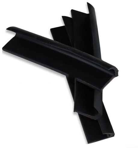 Schwarze PVC-Gummidichtung für Dachrinne, weiches Gummi für Autos, Lieferwagen, Wohnmobile, einfach zu installieren, Gummidichtungsstreifen, Wasserführungsrille, weiches Gummi, 2 m