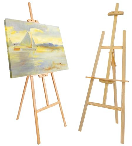 Wedding Wooden Easel - Sturdy Metal Brackets for Firmness and Stability - Foldable Wooden A Frame Painting - Ideal for Welcome Sign with Stand, Wedding Table Plan Board - 150cm