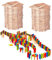 Holz Bausteine Modell & Inhalt frei wählbar XXL Set 400 Stück Bausteine - bunt - aus Holz - incl. Name - ideal für Domino Rally - Bunte Steine & Natur B..