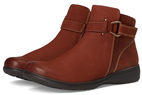 Clarks Collection Women's Carleigh Drift Ankle Boot, British Tan Leather, 9 W US