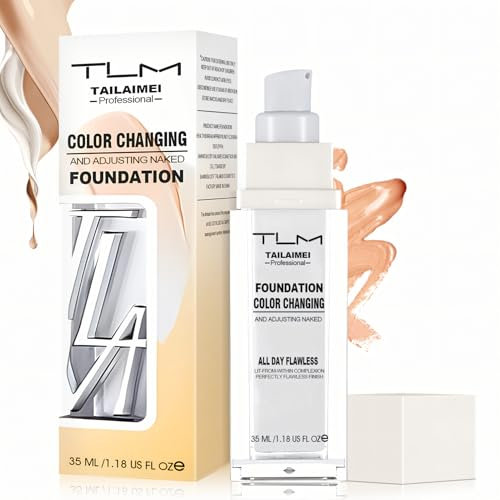 Foundation Color Changing, Color Changing Foundations, Farbwechselnde Foundation für Reife Haut, Gleicht den Hautton aus, Langanhaltendes Make-up, Erstellen Sie einen natürlichen Effekt-35ML