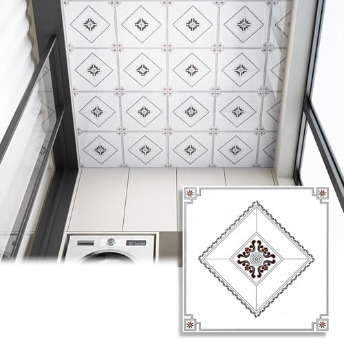 Panneaux de Dalles de Plafond en PVC Auto-adhésifs, 12 x 12 Pouces, Papier Peint décoratif pour Plafond, Salle de Bain, Douche, Garage, Plafond Suspendu, revêtement Mural Commercial/Panneau