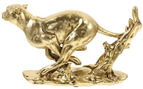 OSOLADY Robustes Harz-geparden-Tier-Ornament Schreibtisch- Harz-geparden-Statue Heimdekoration