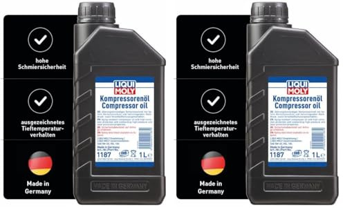 LIQUI MOLY Kompressorenöl | 1 L | Kompressorenöl | Art.-Nr.: 1187, farblos (Packung mit 2)