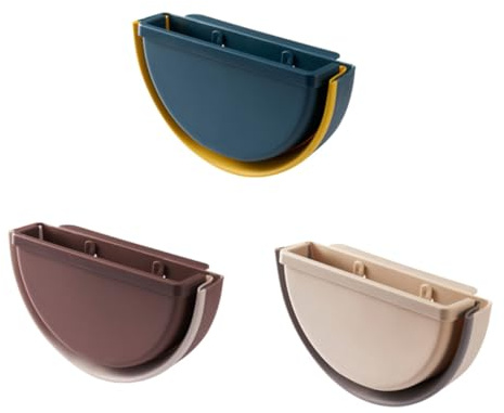 Gatuida Cubo Basura Plegable Colgante de Plástico Beige Contenedor Pared para Cocina Hogar Oficina Organizador Compacto y Resistente para Espacio Estrecho