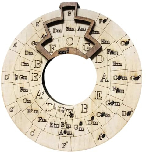 Asyduey Notes Musical Instruments Easy to Carry Educational Chord Wheel Wooden Melody Tool Songwriters Guitar for Musicians Easy to Use
