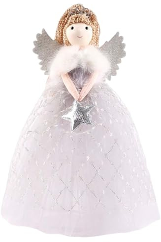 Christmas Tree Angel Topper | Fairy Ornaments Christmas Tree Topper | Cute Angel Pendant Doll ChristmasTree Decoration, Angels for Kids Xm as Crafts, 15 x 26cm
