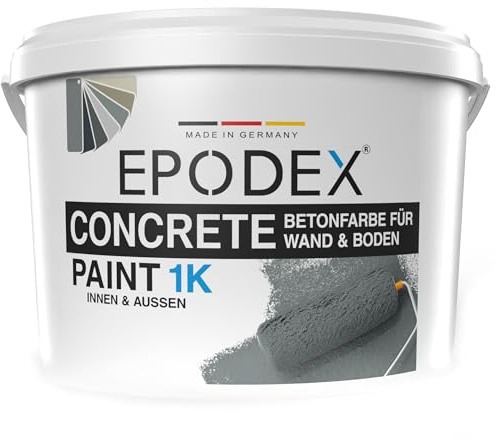 EPODEX 1K Betonfarbe, 2kg - Mocca | Bodenfarbe & Wandfarbe, hochdeckend, UV-beständig, abriebfest, Innen/Außen - 16m² bei einmaligem Anstrich