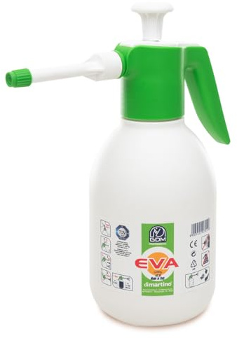 Alvirea | Pulverizador profesional de presión de 2 litros | Bomba manual de jardín cuidado y riego | Nebulizador multiusos para limpieza, casa, terraza, invernadero | Pulverizador ergonómico boquilla