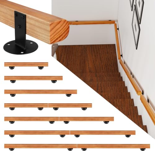 Corrimano in legno di pino per scale, 150 cm