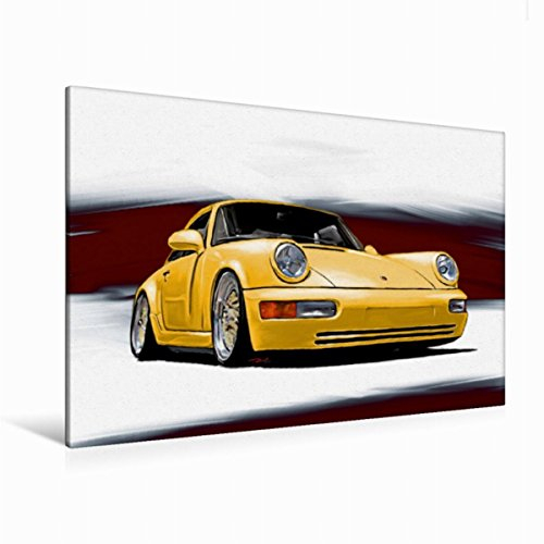 Premium Textil-Leinwand 120 x 80 cm Quer-Format Porsche 911/964 | Wandbild, HD-Bild auf Keilrahmen, Fertigbild auf hochwertigem Vlies, Leinwanddruck von Reinhold Autodisegno