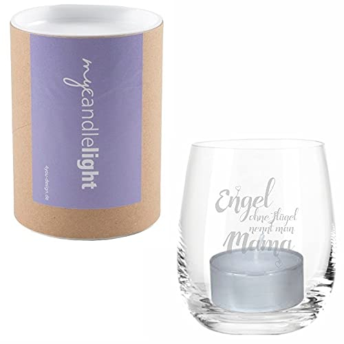 4you Design Windlicht to go Engel ohne Flügel in Geschenkbox, Teelichthalter zum Muttertag, Schöne Geschenkidee auch als Vase oder Dekoration, Geschenk für die Beste Mama der Welt