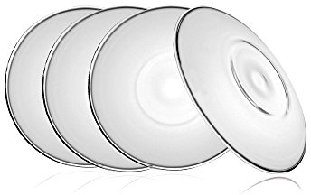 TAMUME Platillo de Vidrio Juego de 4 Ajustes Perfectamente para 100ML Taza de Té de Cristal Ideal para la Familia Servicio de Té