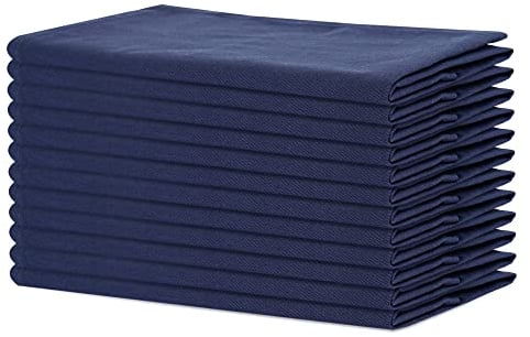 Sweet Needle - Paquete de 12 - Servilletas de Gran tamaño 100% algodón 45 CM x 45 CM (18 x 18), Armada - Tela Gruesa para Uso Diario con Esquinas Redondeadas