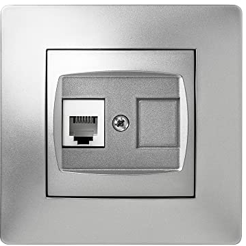 Famatel 6516505070 Prise téléphone Rj-11 aluminium 9237, multicolore