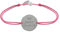 LES POULETTES BIJOUX - Bracelet Lien Médaille Plaqué Argent Ronde Ma Petite Poulette - Fuchsia