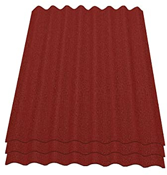 Onduline Easyline Dachplatte Wandplatte Bitumenwellplatten Wellplatte 3x0,76m² - rot