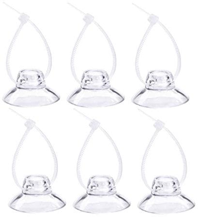 POPETPOP 8 Pieces Aquarium Suction Cup Clips with Zip Cable Ties - Suction Cup Hooks Fit for Binding Moss Shrimp Nest Dodging Nest Fish Tank Accessories