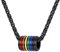 Suplight Homosexuell Kette LGBT Gay & Lesbian Pride Regenbogen Streifen Anhänger mit 55cm Weizenkette schwarz Edelstahl Schwul Modeschmuck für Männer Frauen