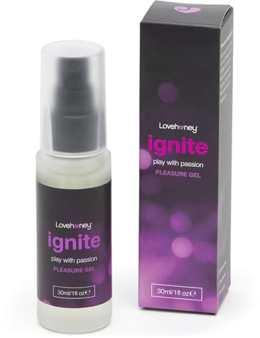 Lovehoney Ignite Menthol-Infused Orgasm Gel Personal Lubricant for Couples | Water Based Arousal Lube, 30g Travel Size. Clitoral, Nipple & Penis Stimulation. Intimate use for Men & Women, Smooth Glide
