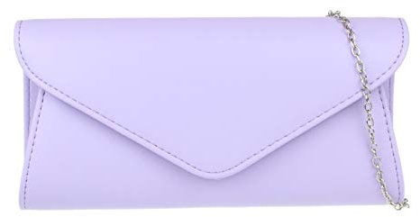 Girly Handbags Womens Plain Clutch Bag (Lilac)