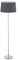 Relaxdays Stehlampe mit Stoffschirm, verchromter Fuß, E27 Fassung, Ø 40 cm, Wohnzimmer, Stehleuchte 148,5 cm hoch, grau