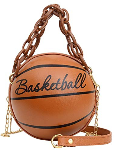VALICLUD 1stück Basketball-förmige Umhängetasche Für Damen Stilvolle Kette Reißverschluss Modische Handtasche Für Freizeit Dating Camping Und Arbeit