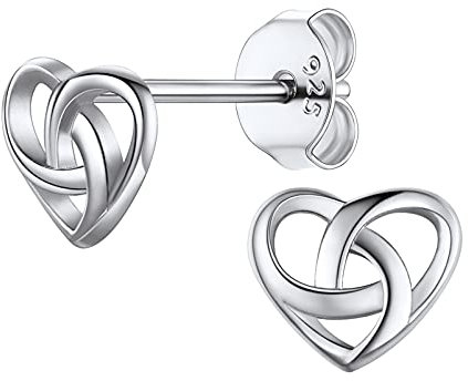 Silver Celtic Heart Earrings Women Irish Knot Earrings Celtic Jewelry Hypoallergenic Sterling Silver Tiny Stud Earrings