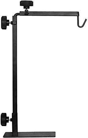 POHOVE Support de lampe pour reptile avec base réglable - Support de lampe de sol en métal pour lampe d'habitat, cage et terrarium (noir, taille : 40 x 22 cm)