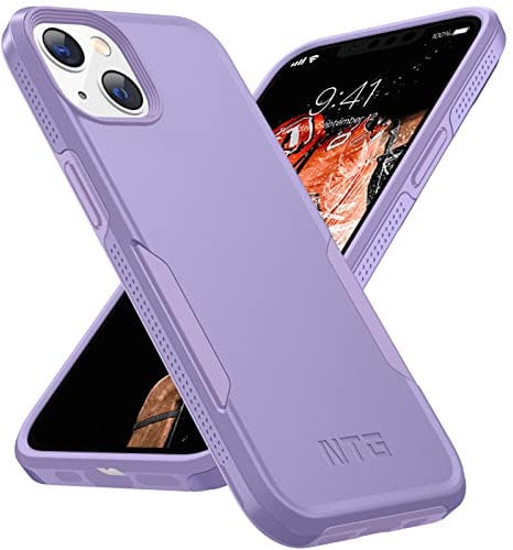 NTG compatible for iPhone 13 and iPhone 14 [2 Layer Structure][Military Grade Anti-Drop] Hard Slim iPhone 13 Phone Case,Shockproof Protective Phone Case for iPhone 14,Purple