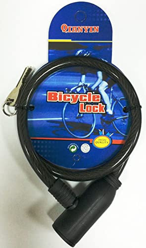 Indigo Soul Bike Lock Cable Security Wire Chain with 2 Keys Kids Children Outdoor Bicycle Trolley Motorcycle Motorbike Skateboards Strollers Lawnmowers Equipments, Assorted