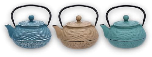 KORAT Teiera in Ghisa da 600 ml Elegante Design Tradizionale Giapponese, Dimensioni 16x13x15 cm Ideale per tè e Bevande Calde, Bollitore da tè, Teiera in Ghisa Giapponese